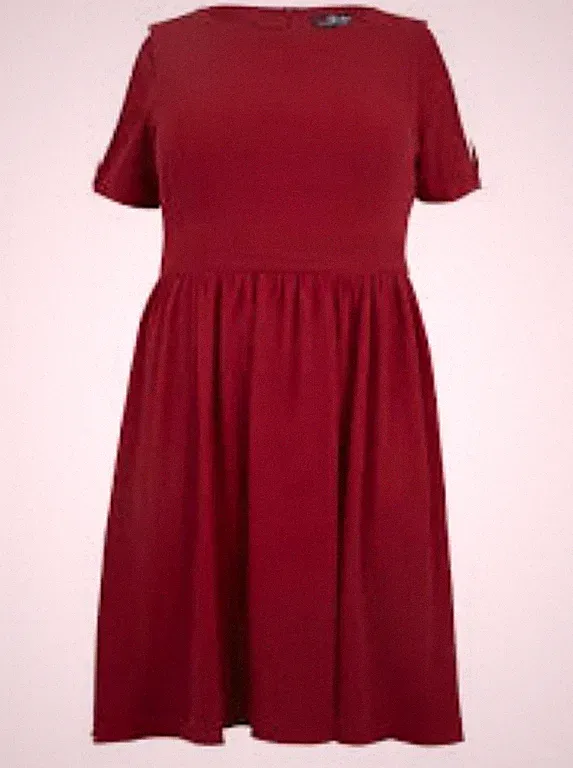 Lovedrobe Cold Shoulder Midikleid weinrot Größe UK 24 KARTON1 KK 11