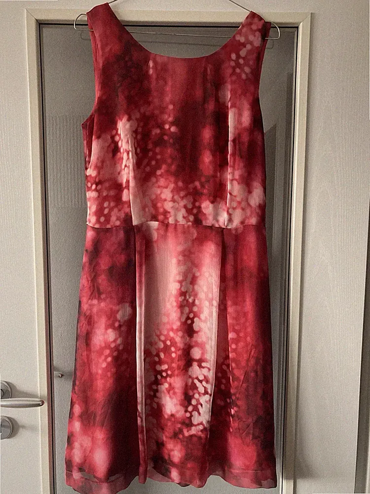 Luftiges A-Linien Kleid Gr. 38 Sir Oliver rot gemustert