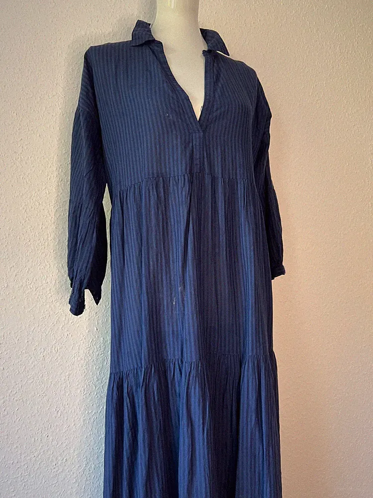 Luftiges Sommerkleid blau Baumwolle Gr. L - wie neu