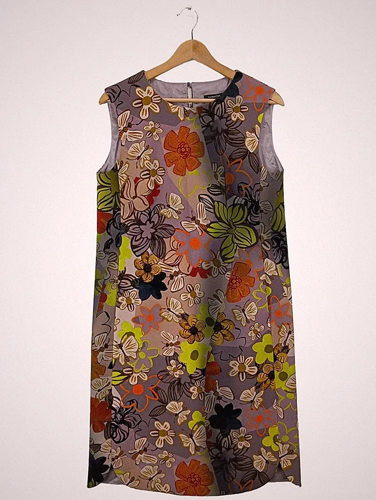 LUISA CERANO Etuikleid Damen Kleid Gr. DE 38 braun Casual-Look