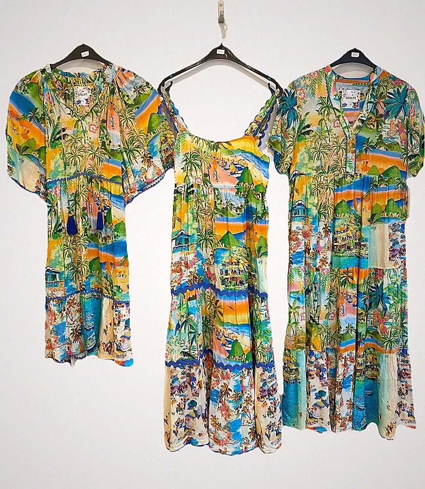 LULALIFE Kleid Seaside Dress Multi Damen Jugendliche Gr. S