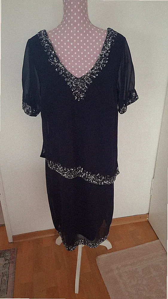 *LUXUS*Kleid*Hochzeit Gast*SILVESTER*Guido Maria Kretschmer*blau*Lagenlook*Dg.42