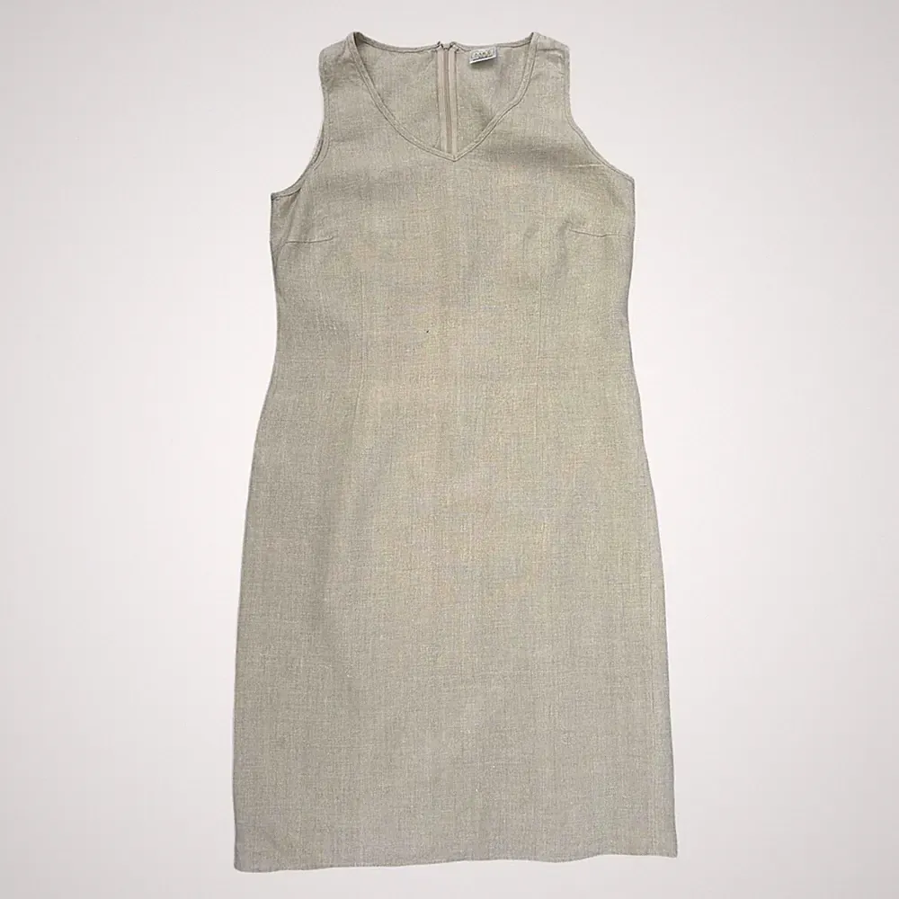 M&S Kleid Damen Dress Damenkleid Gr. 36 Weiß Leinen Sommerkleid Zeitlos Elegant