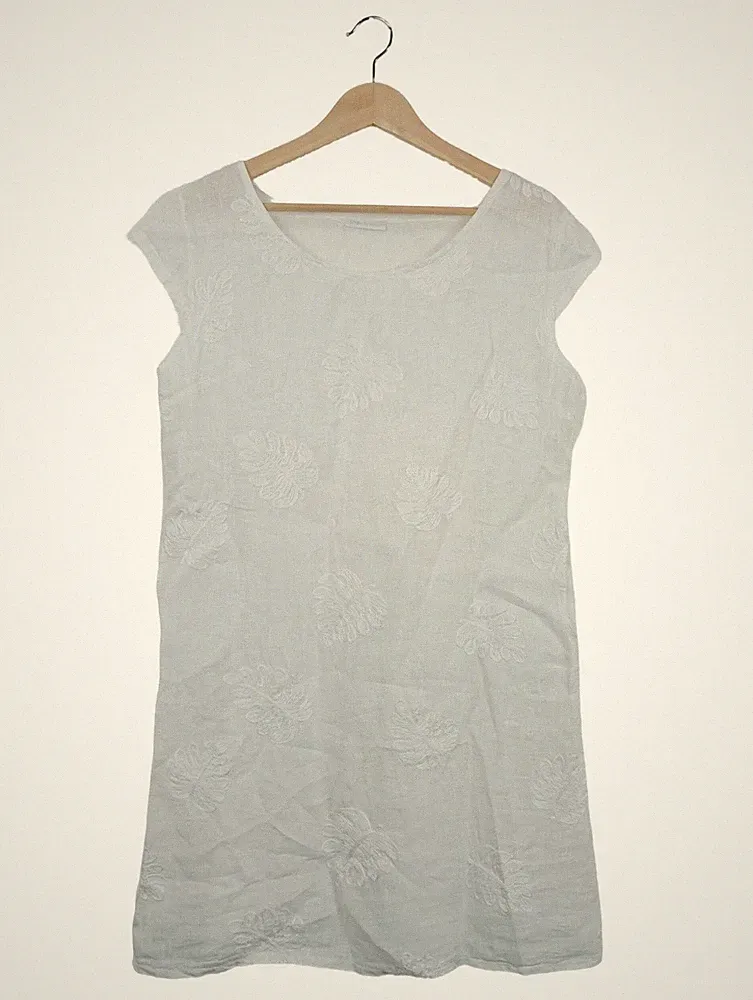 MADE IN ITALY A-Linien Kleid Damen Kleid Gr. DE 38 weiß Casual-Look