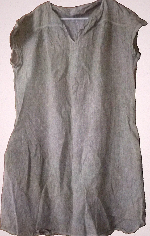 Made in Italy leichtes Leinen Sommer-Kleid, lockerer Schnitt, Taschen Größe L