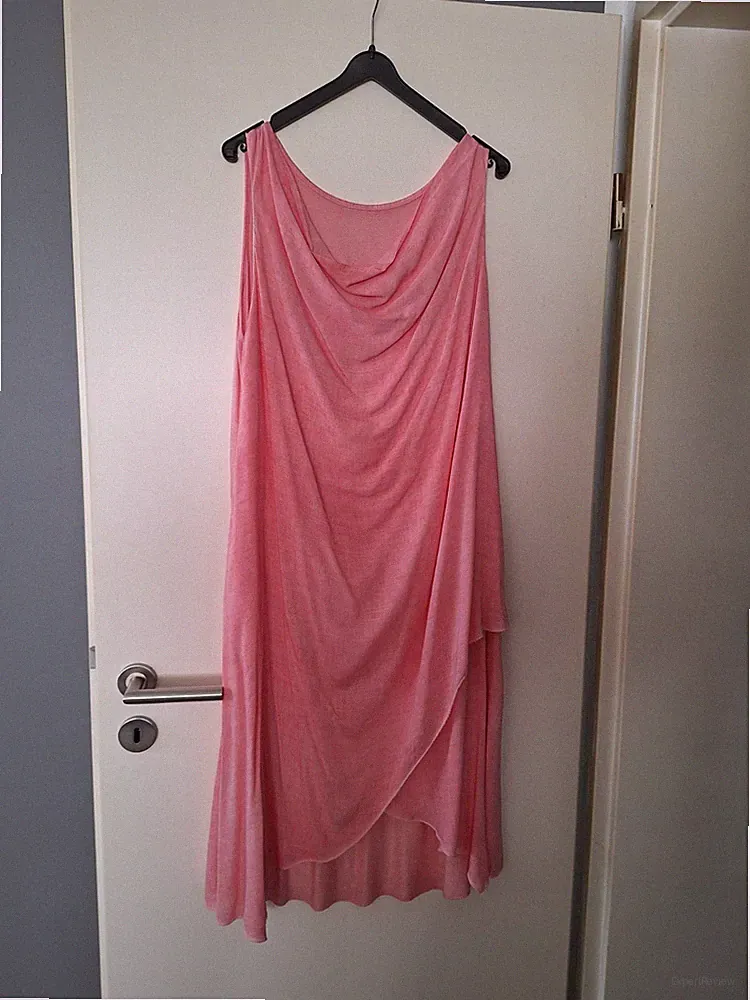 Made In Italy Luftiges Damen Sommerkleid Koralle Größe 40-42 L Lagenlook Wie Neu