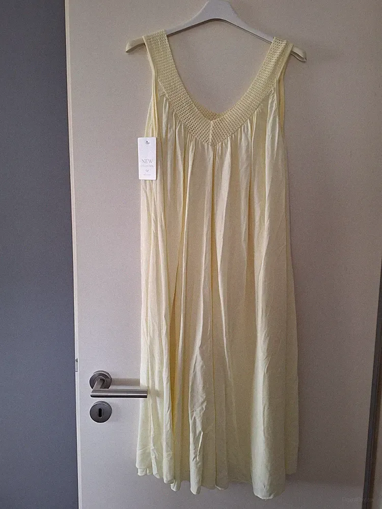Made In Italy Luftiges Sommerkleid Gelb Größe One Size 40-46 Neu