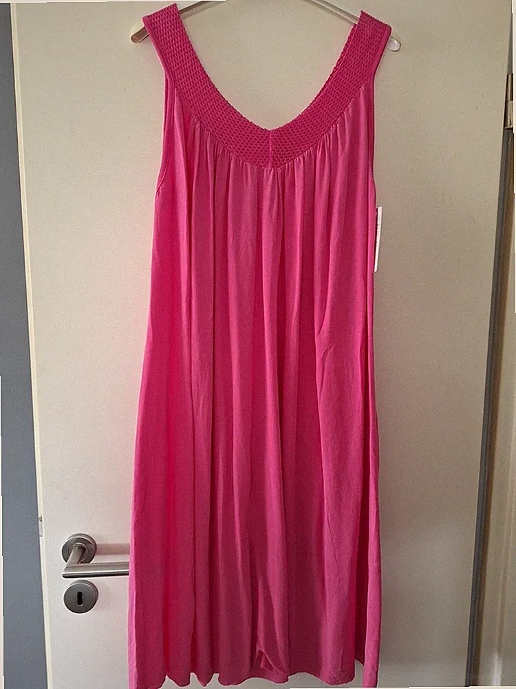 Made In Italy Luftiges Sommerkleid Pink Größe One Size 40-46 Neu