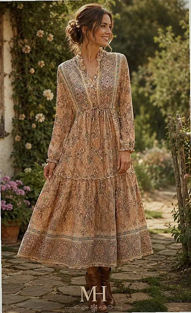 *made in Italy* Traumhaftes Boho Sommerkleid Gr 36 38 Viskose Ibiza~ Festival