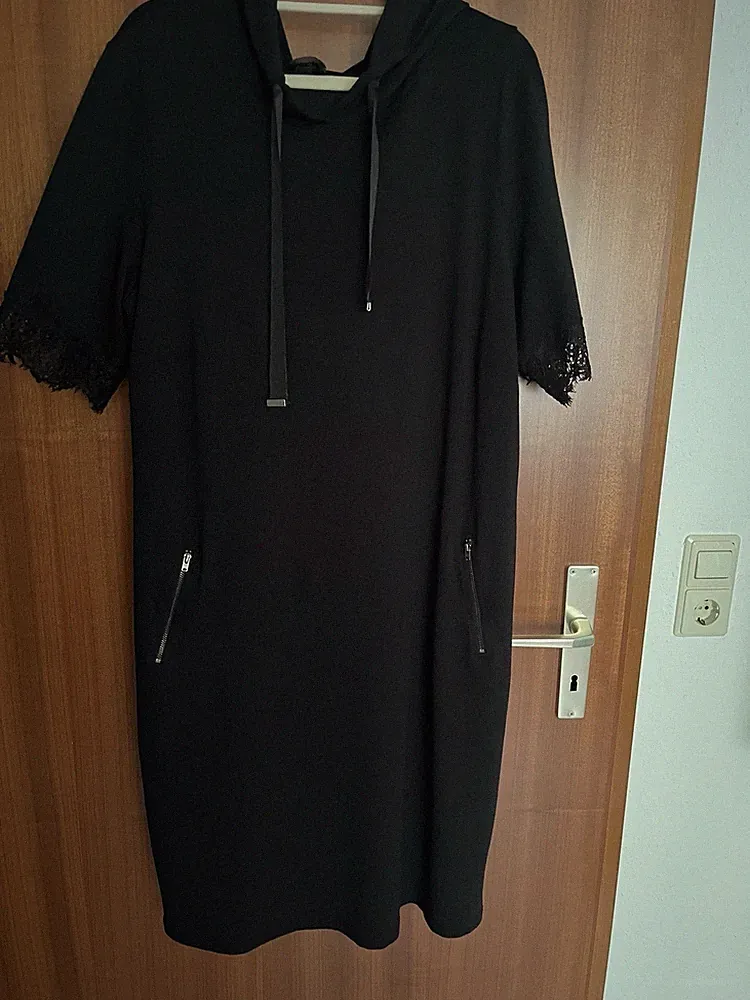Madeleine Damen Kleid Übergröß Schwarz Gr. 46 Sommerkleid Tunika Wie Neu