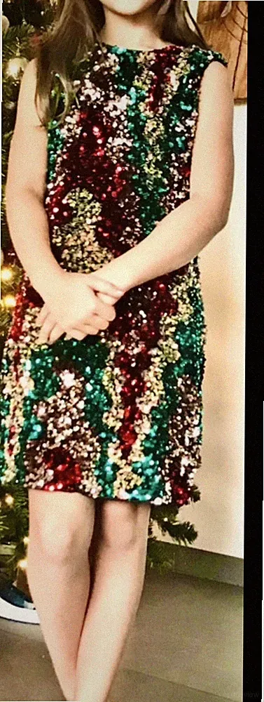 Mädchen Pailletten Kleid Weihnachten Sylvester extravagant, edel 140-152, Neu*