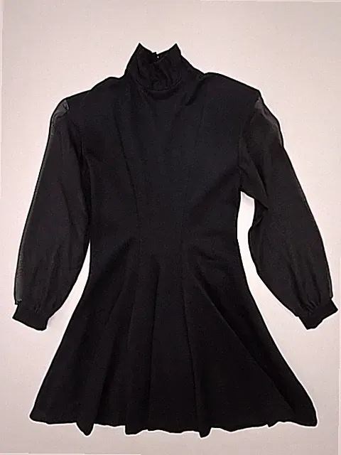 Mädchen schwarz A-Linie Puffärmel Kleid Größe Regular Large Pullover Freizeit