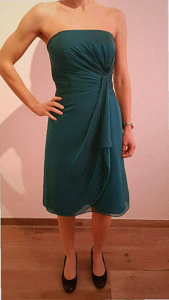 Magic Nights Damen Kleid NEU türkis Gr. 34 S Hochzeit Ballkleid Abendkleid Schal