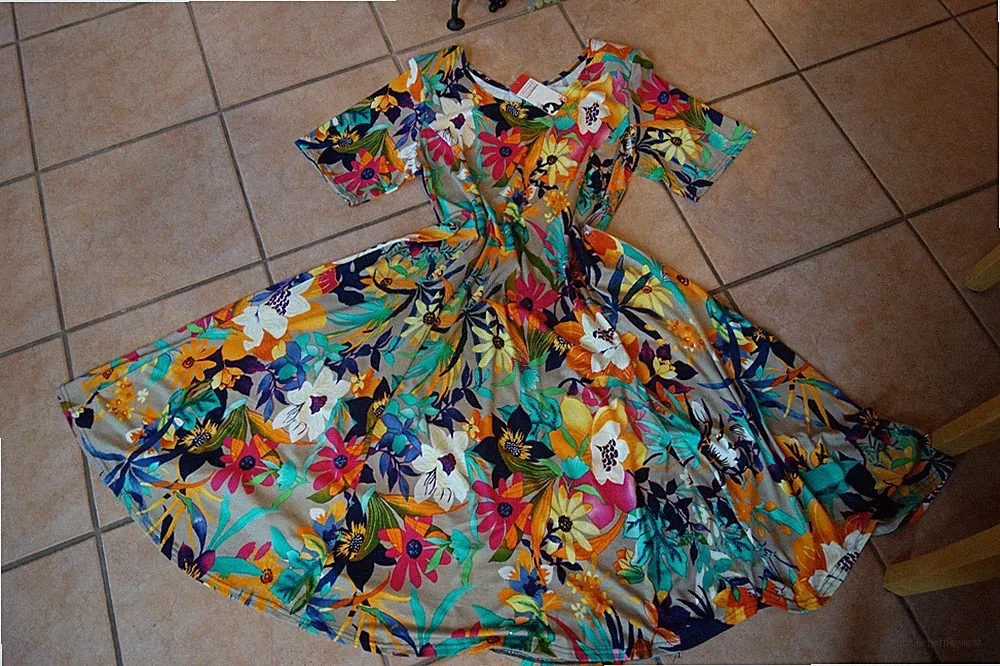 MAGNA Sommer Kleid 48 50 NEU Blumen bunt Hippie Retro Stretch A-Form LAGENLOOK