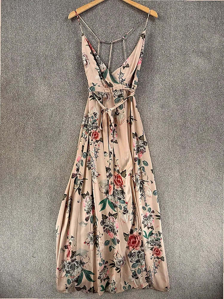 Majorelle Kleid Gr. S rosa Blumen Maxikleid Wickel Anlass Hochzeit Gast