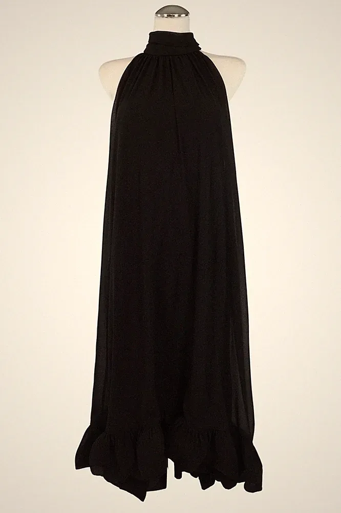Malina Damen Kleid Gr. 42 (XL) Schwarz NEU A-Linie Shiftkleid Dress