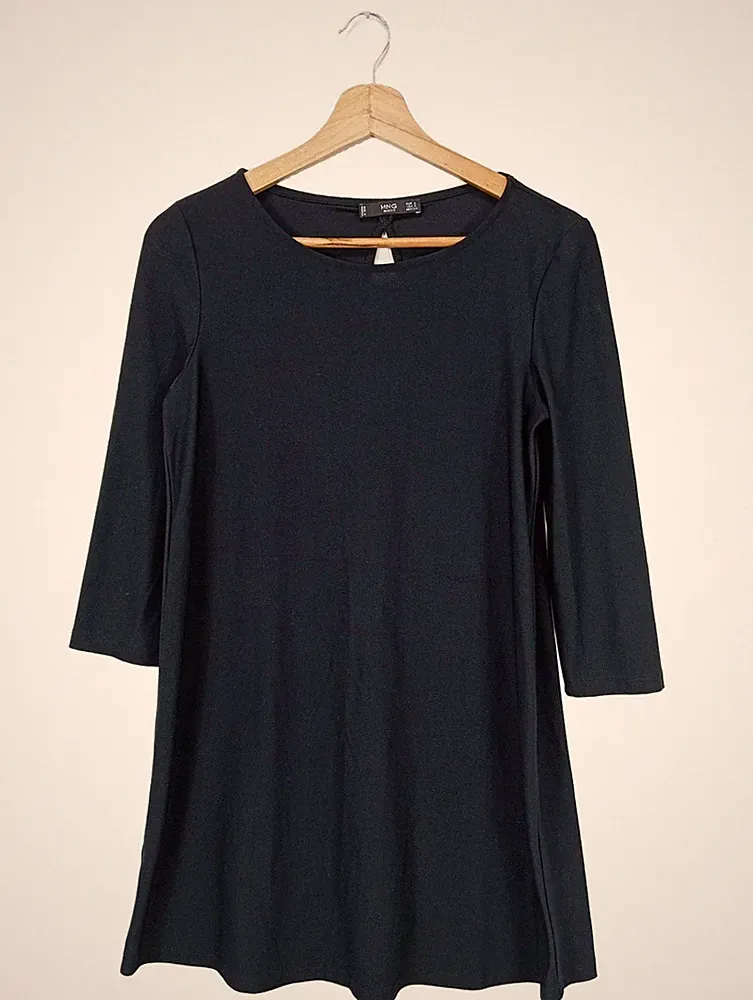 MANGO A-Linien Kleid Damen Blau Gr. 36 Casual Elegant Komfortabel