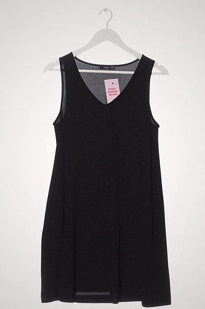 MANGO A-Linien Kleid Damen Kleid Gr. DE 34 schwarz Casual-Look
