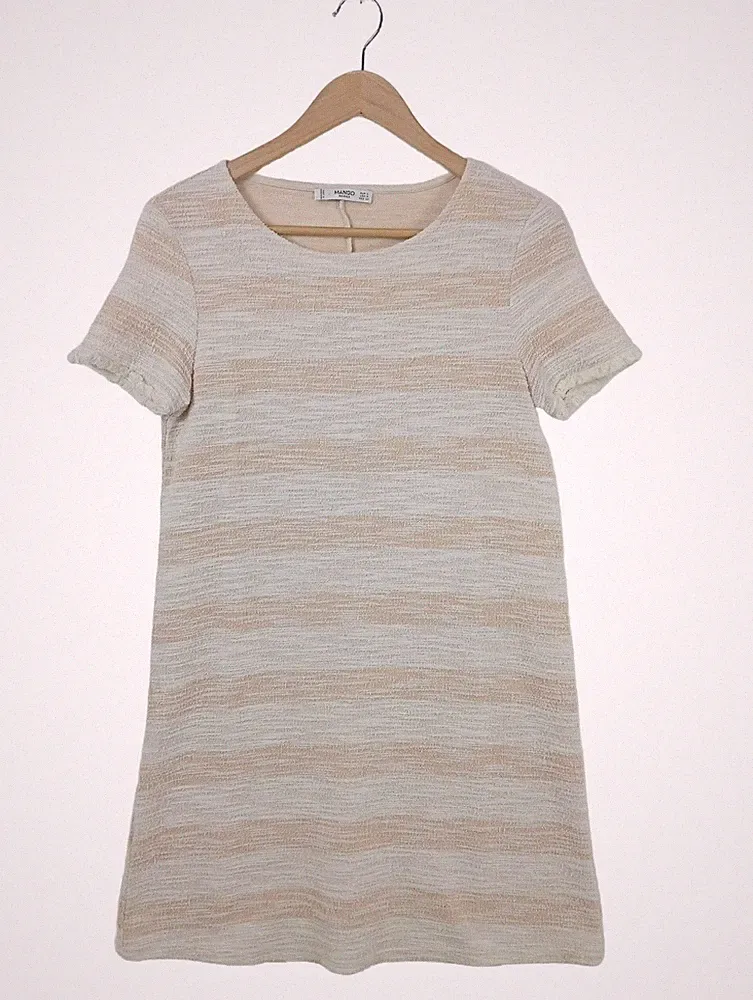 MANGO A-Linien Kleid Damen Kleid Gr. DE 36 wollweiß-creme Casual-Look