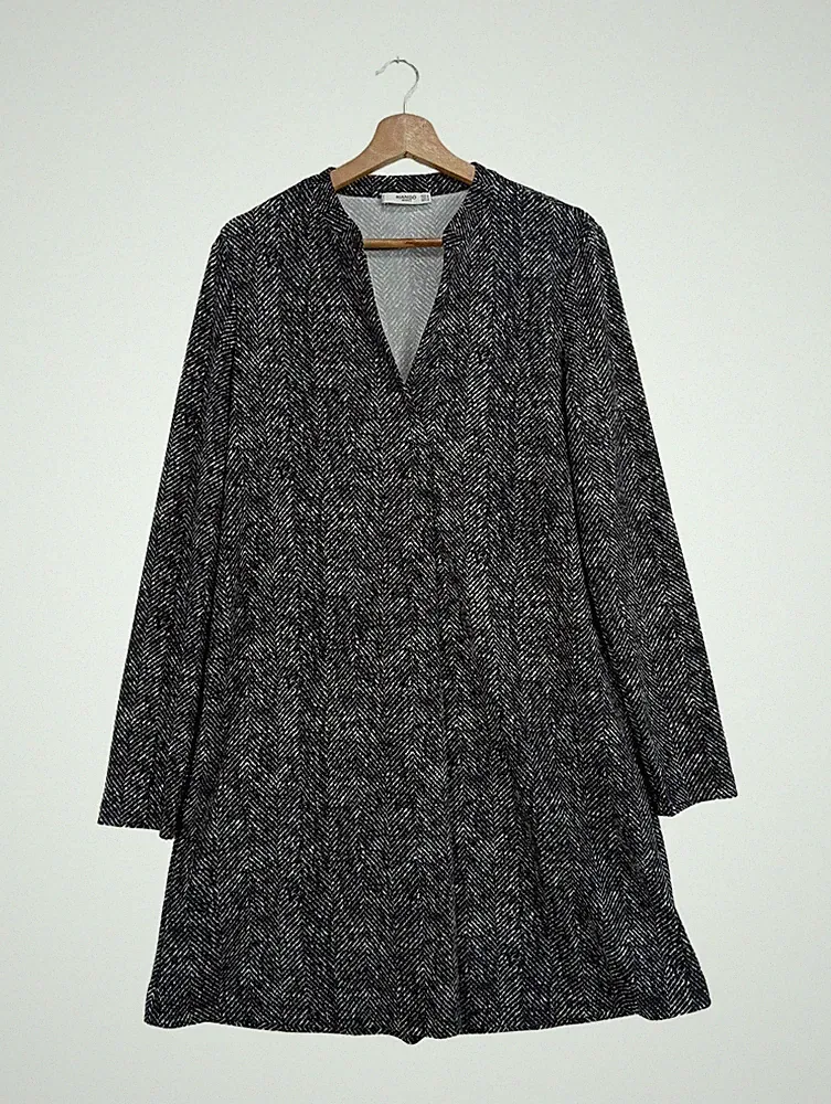 MANGO A-Linien Kleid Damen Kleid Gr. DE 38 schwarz Casual-Look