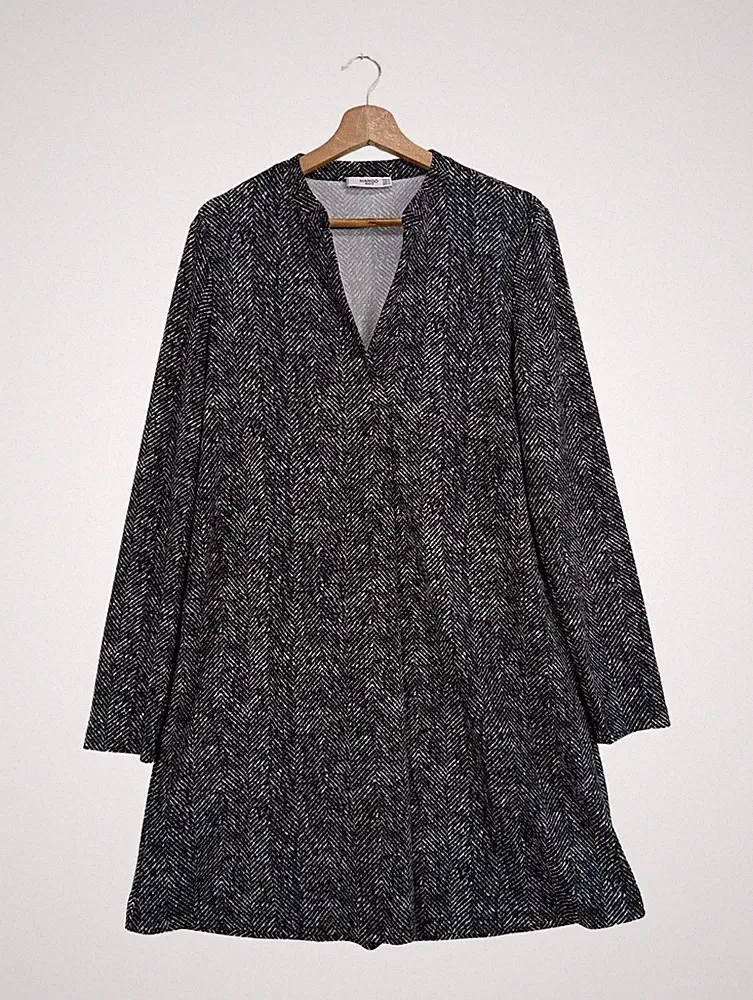 MANGO A-Linien Kleid Damen Kleid Gr. DE 38 schwarz Casual-Look