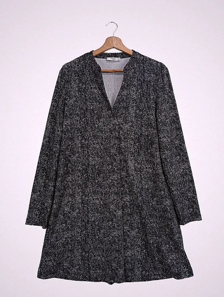 MANGO A-Linien Kleid Damen Kleid Gr. DE 38 schwarz Casual-Look