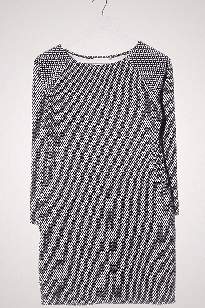 MANGO A-Linien Kleid Damen Kleid Gr. DE 38 schwarz-weiß Casual-Look
