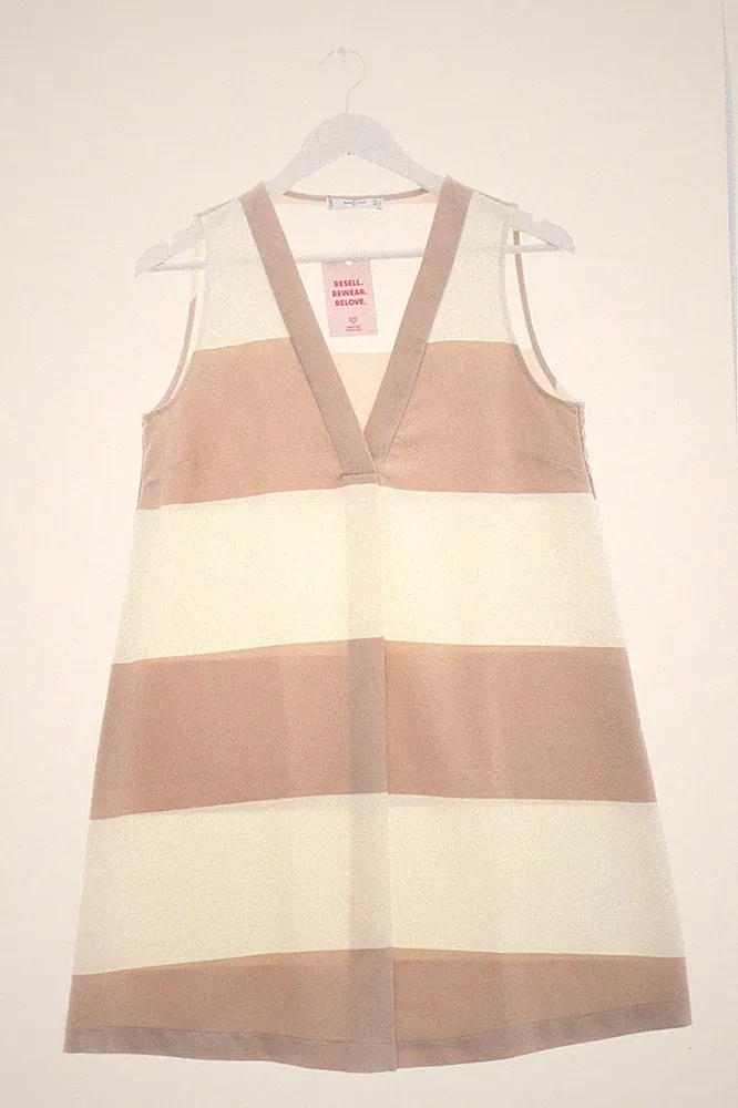 MANGO A-Linien Kleid Damen Kleid Gr. DE 40 nude-wollweiß Casual-Look