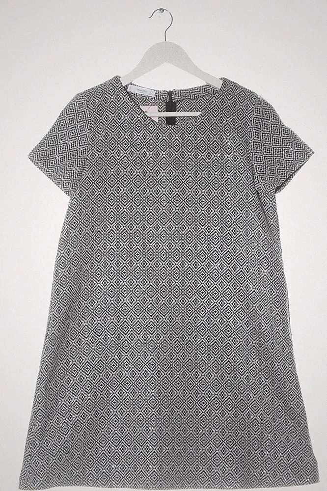 MANGO CASUAL A-Linien Kleid Damen Kleid Gr. DE 38 schwarz-weiß Casual-Look