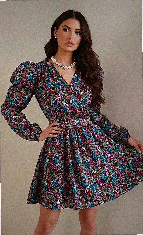 Mango Commited Plus Size Elegantes Kleid Candy aus geblümtem Satin