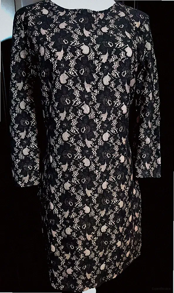 MANGO Damen Etui Kleid Gr. S, Spitze, gefüttert, Schwarz, neuwertig
