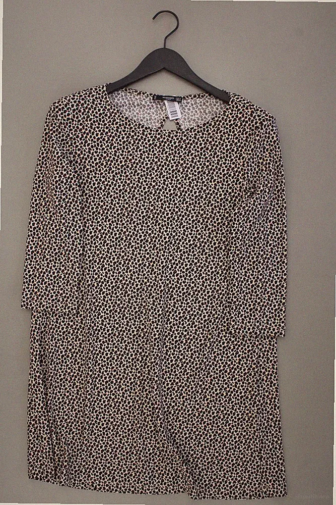 Mango Etuikleid Classic Kleid für Damen Gr. 38, M mit Tierdruck 3/4 Ärmel braun