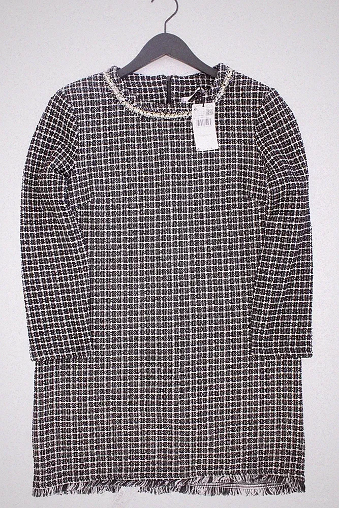 ✅ Mango Etuikleid Regular Kleid für Damen Gr. 44, XL neu mit Etikett Langarm ✅