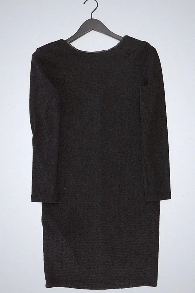 ✅ Mango Etuikleid Slim Kleid für Damen Gr. 38, M Langarm schwarz aus Polyester ✅