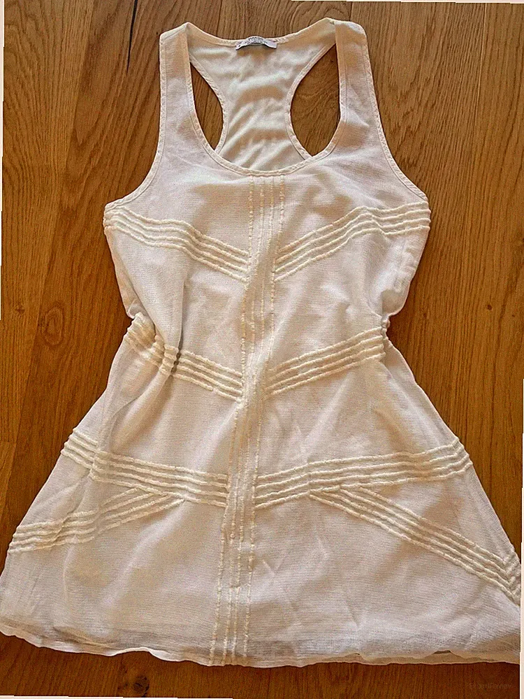 Mango Kleid, Weiß, Viskose, Gr. L