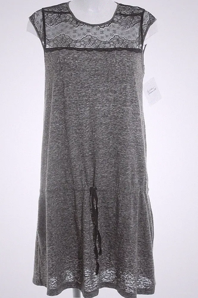 MANGO SUIT A-Linien Kleid Damen Kleid Gr. DE 38 grau-schwarz Casual-Look