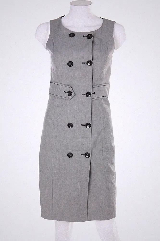 MANGO SUIT Sheath Dress Stripes XS black-white