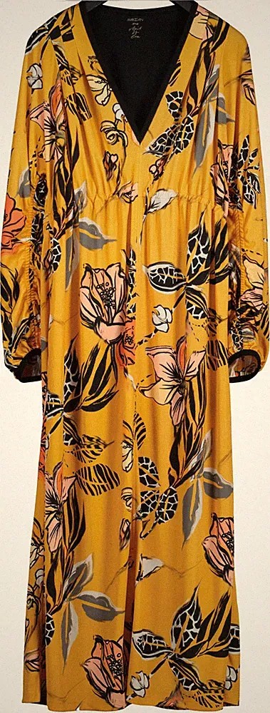 Marc Cain Damen Kleid Gr. 36 / N2 orange-bunt