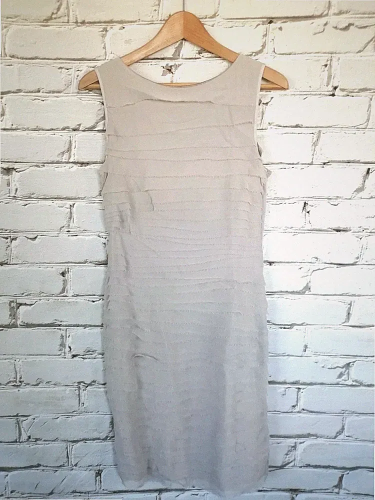 MARC CAIN Damen Kleid Gr. N3 38 M Ärmellos Etuikleid Seide Baumwolle Kaschmir