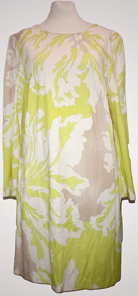 MARC CAIN DAMENKLEID ETUIKLEID SHIRTKLEID KIWI GRÜN CREME N4 40 STRETCH #O60#NEU