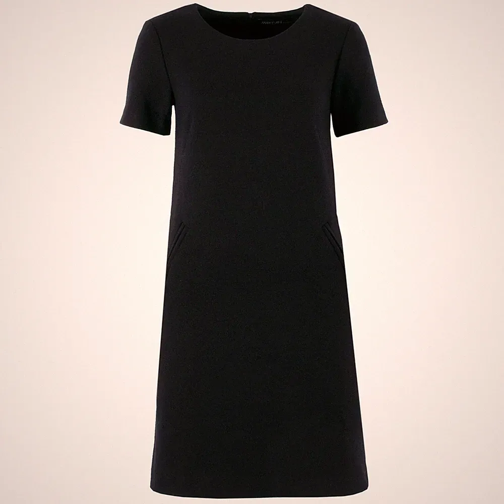 MARC CAIN ESSENTIALS Damen Wollkleid +E 21.06 J05 Tiefblau / 36 + 38 / Kleid