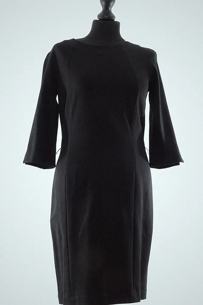 Marc Cain Etuikleid Kleid N3 schwarz uni elegant knielang Halbarm mit Viskose