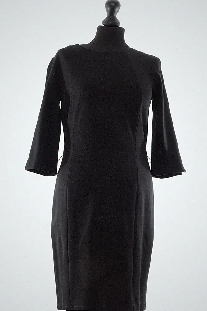 Marc Cain Etuikleid Kleid N3 schwarz uni elegant knielang Halbarm mit Viskose
