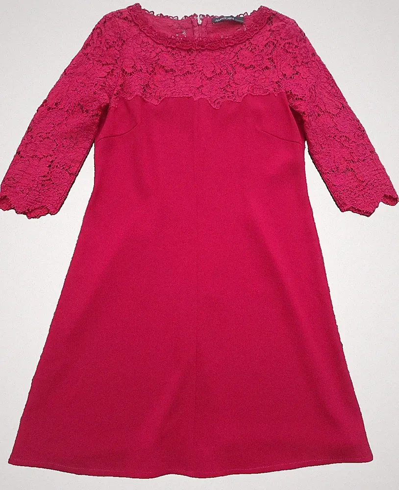 Marc Cain kurzes Spitzen Kleid Tunika N2 UK 10 EU 38 Etuikleid A-Linie 3/4...