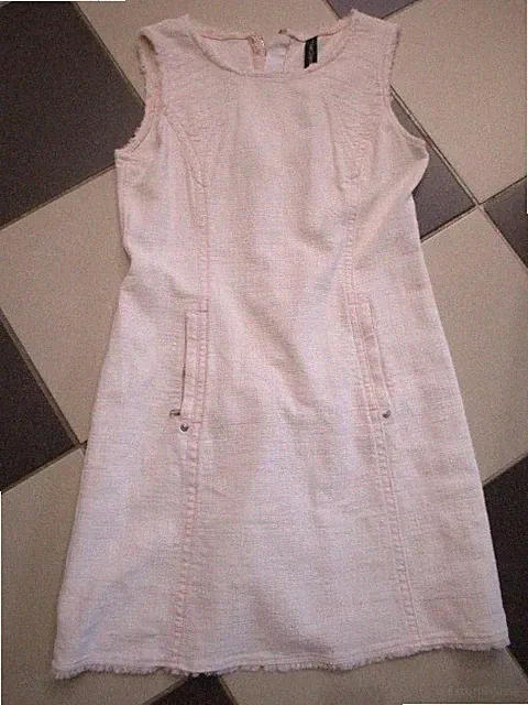 Marc Cain, Stretch Kleid mit Taschen u. mini Fransensaum,Rosa,Gr.36,N2