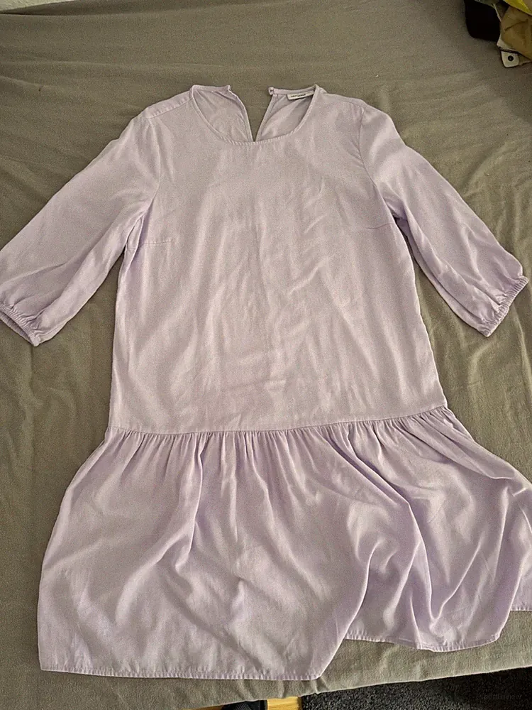 Marc O'Polo DENIM Damen A-Linien-Kleid kurz 3/4 Ballon V-Ausschnitt Gr. L