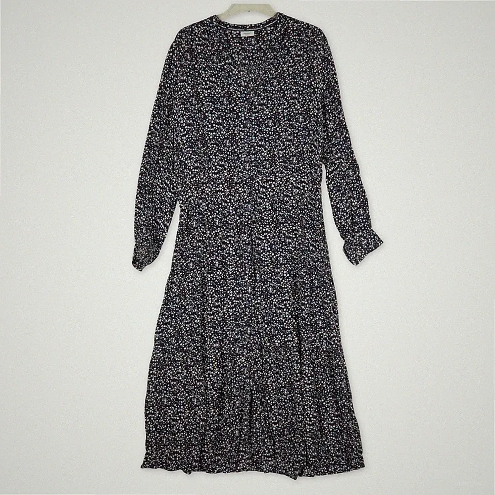 Marc O'Polo Freizeitkleid lang Damen Größe XL bunt Maxikleid langärmlig Viskose