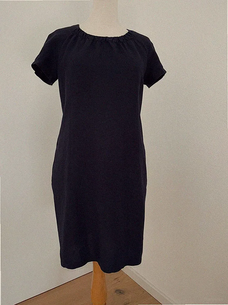 Marc O’Polo Leinen-Kleid, Etuikleid, halbarm, dunkelblau, Gr. 38, Top