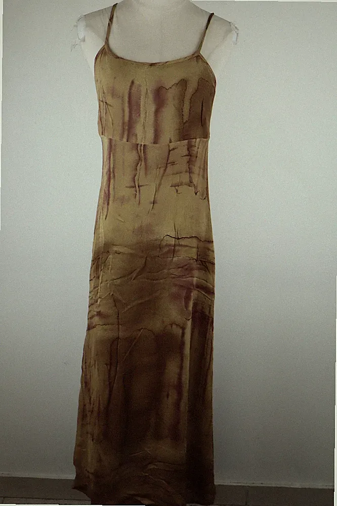 MARELLA TRÄGERKLEID DAMEN GR 44 WOMAN CASUAL VINTAGE DRESS VISKOSEKLEID