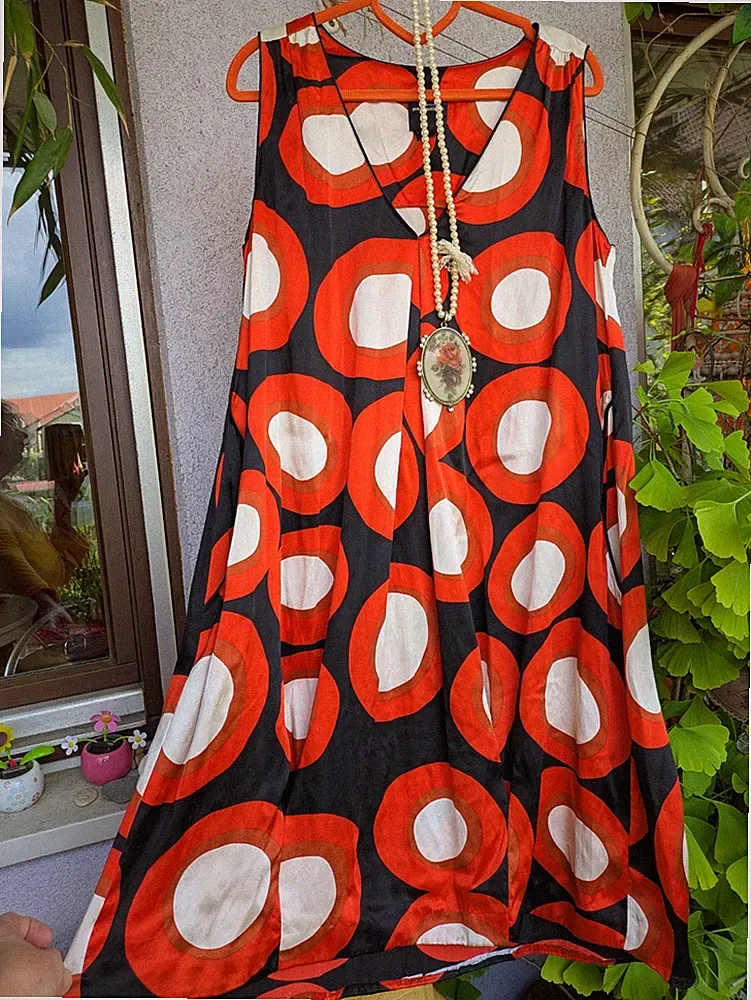 Marimekko Seide Kleid Retro 36 38 40